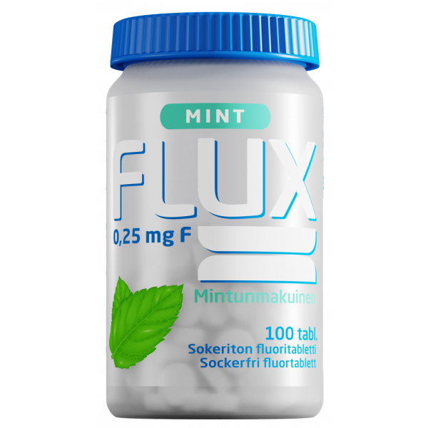 Flux Mint fluoritabletti 250 mikrog 100 sugtabletter, 36 g