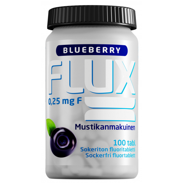 Flux Fluortablett Blueberry 0,25 mg F/tabl 100 sugtabletter / 36 g