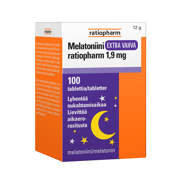 MELATONIINI EXTRA VAHVA RATIOPHARM 1,9 MG 100 tabl