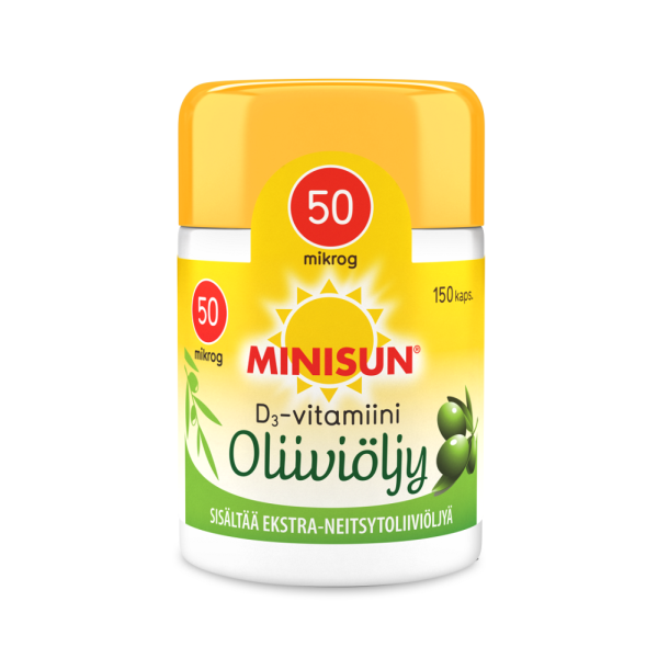 Minisun D-vitamiini Oliiviöljy 50 mikrog 150 KPL