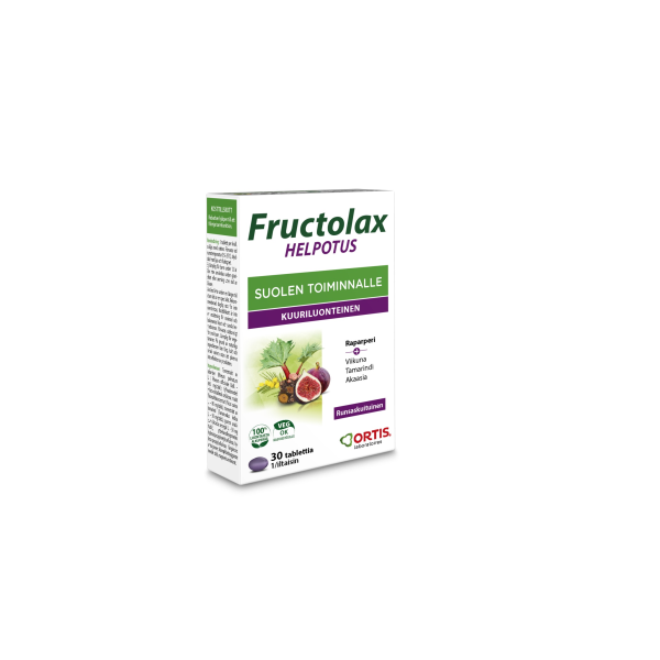 Fructolax Helpotus tabl hedelmä ja kuitu 30 kpl