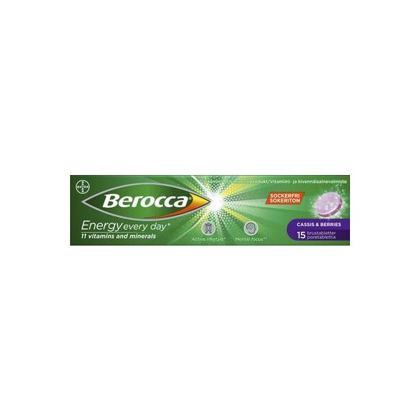 Berocca Energy Cassis ja Berries poretabletti 15 kpl