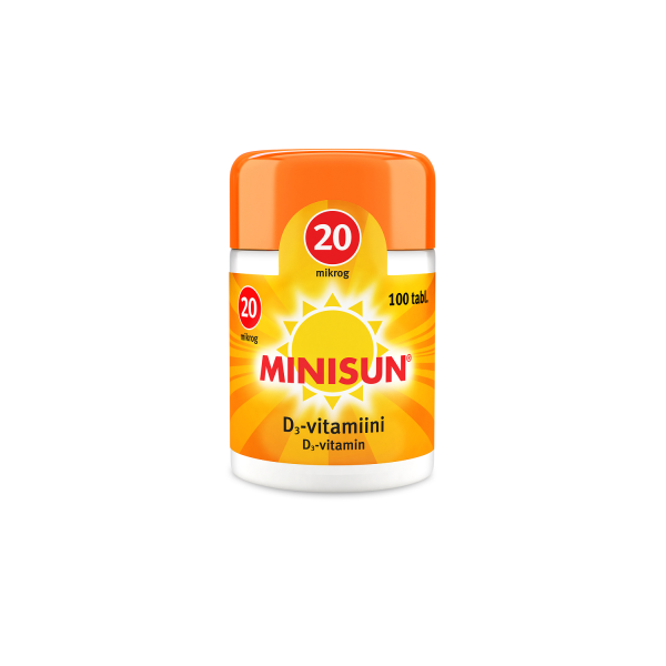 Minisun D-vitamiini 20 mikrog 100 purutabl