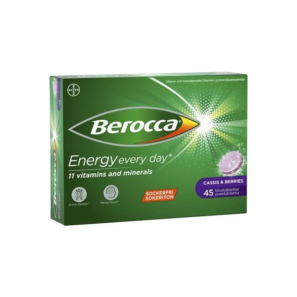 Berocca Energy Cassis ja Berries poretabletti 45 kpl
