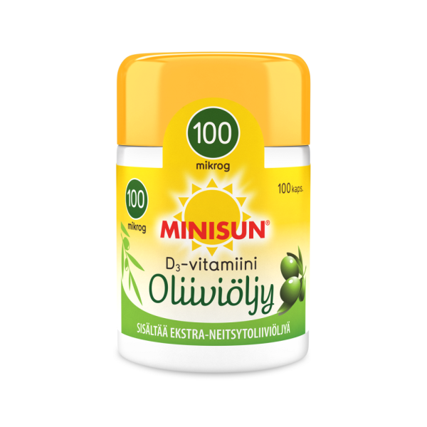 Minisun D-vitamiini Oliiviöljy 100 mikrog 100 KPL