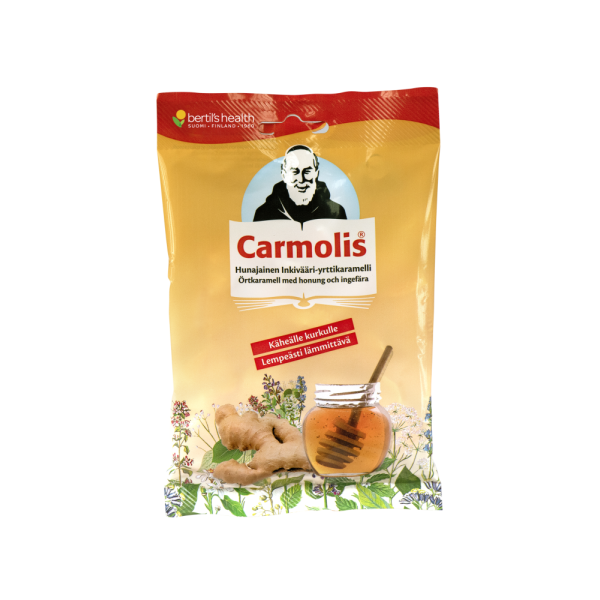 Carmolis Inkivääri-hunaja Kurkkukaramelli 75 g 