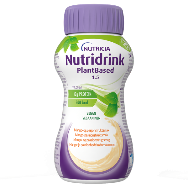Nutridrink PlantBased Mango-passion täydennysravintovalmiste 4 x 200 ml 4x200 ml