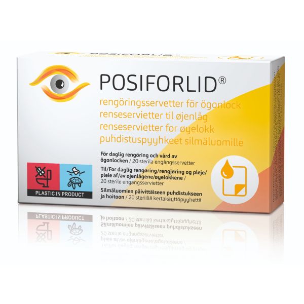 Posiforlid puhdistuspyyhkeet silmäluomille 20 ml