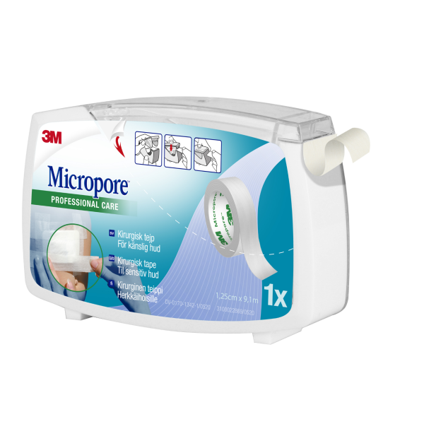 3M Micropore 1,25 cm x 9,1 m valkoinen katkokela 1 kpl