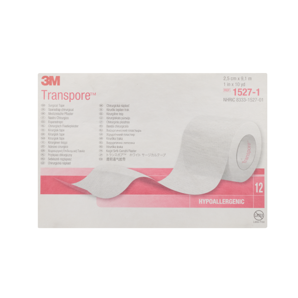 3M Transpore kiinn.teippi 2,5 cm x 9,1 m 1 rll
