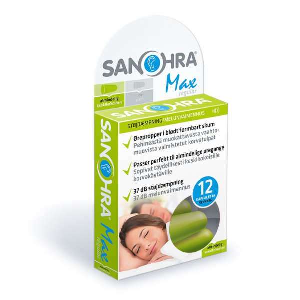 SANOHRA max korvatulpat aikuinen 6 paria