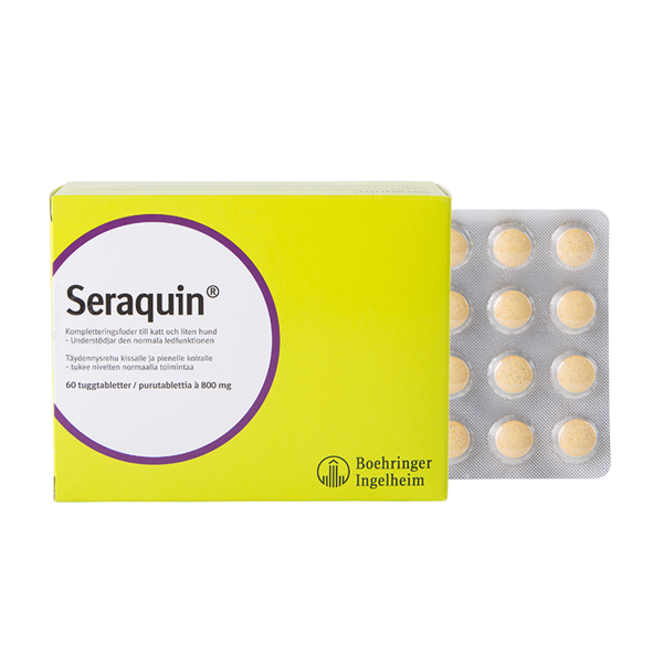 Seraquin 800mg vet tabl kissalle ja pienelle koiralle 60 kpl