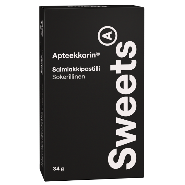Apteekkarin sokerillinen salmiakkipastilli 34 g