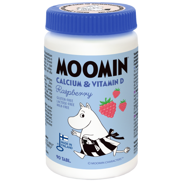 Moomin Calcium & D-vitamiini raspberry 90 tabl
