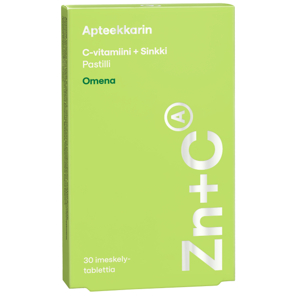 Apteekkarin C+ Sinkki omena 30 kpl