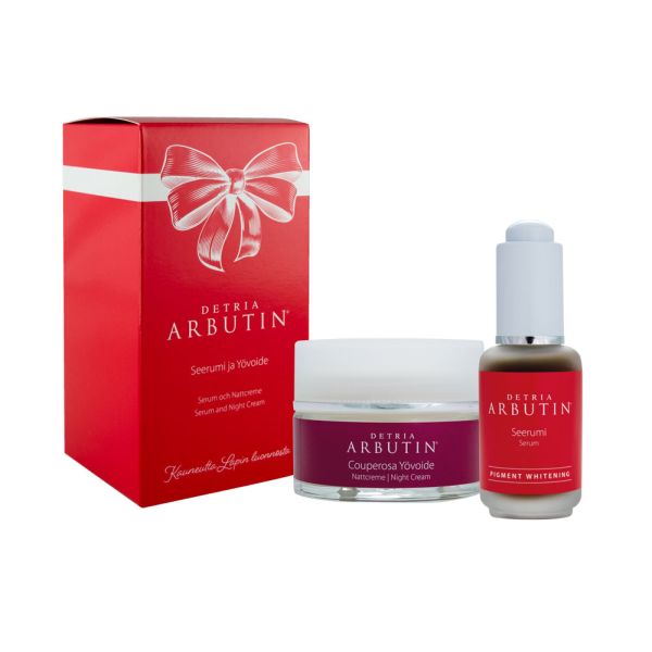 Detria Arbutin lahjapakkaus seerumi+yö 30 ml + 50 ml