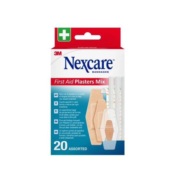 Nexcare ensiapulaastarit valikoima pakkaus 20 kpl