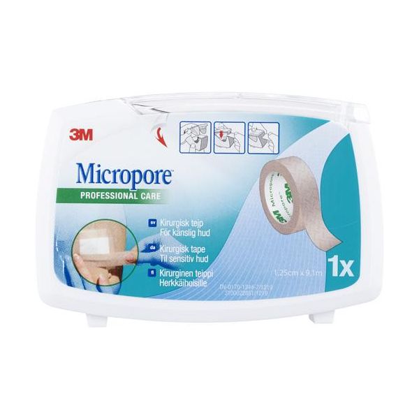 3M Micropore 1,25 cm x 9,1 m ruskea katkokela 1 kpl