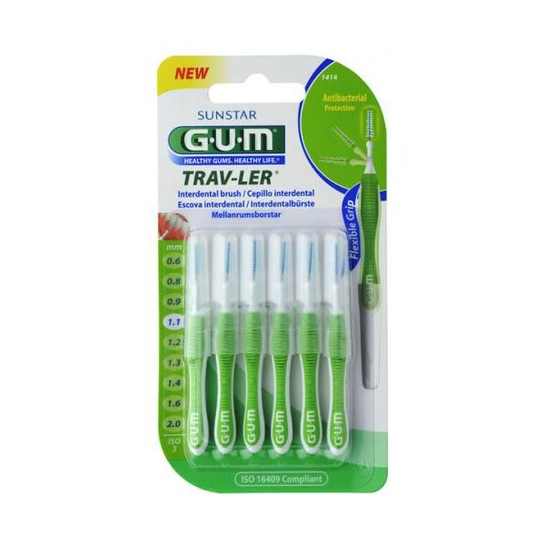 GUM TRAV-LER VÄLIHARJA 1,1 MM VIHREÄ 1414G 6 KPL