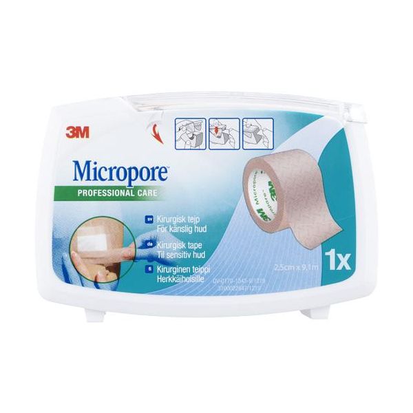 Micropore 2,5cm x 9,1m ruskea katkokela 1 kpl
