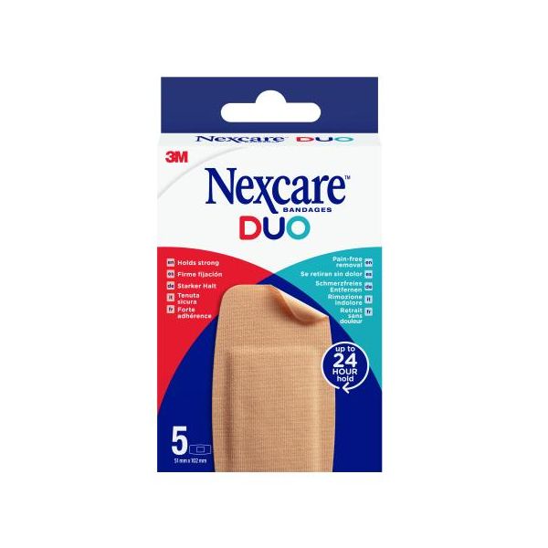 Nexcare DUO MAXI laastarit, 51 mm x 102 mm 5 kpl