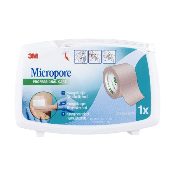 MICROPORE C153025D 25MMX9,14M VALKOINEN 1 KPL
