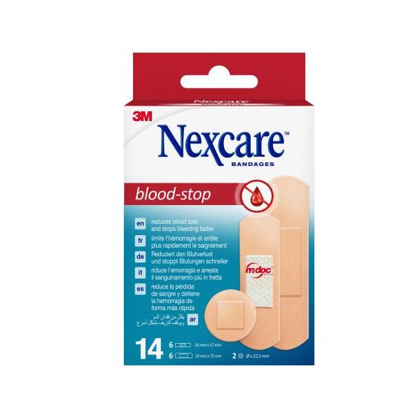 Nexcare Blood-Stop laastari lajitelma pakkaus 14 kpl