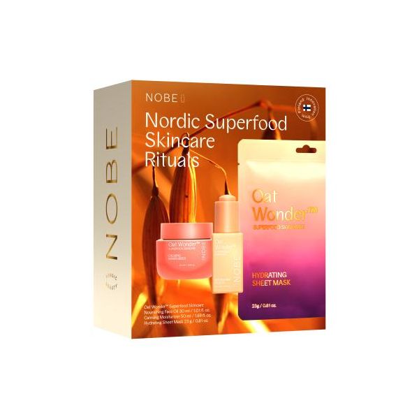 NOBE Oat Superfood Skincare set: Face oil, Cream + sheet mask 1 kpl