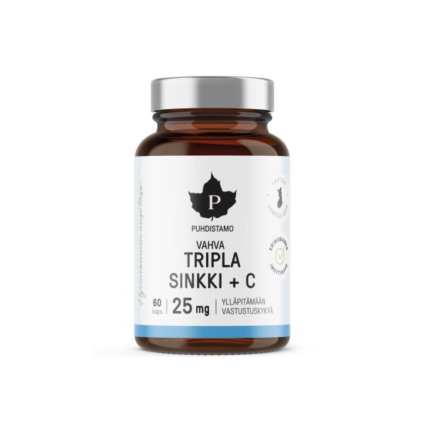 Puhdistamo Tripla Sinkki 25 mg 60 kapselia