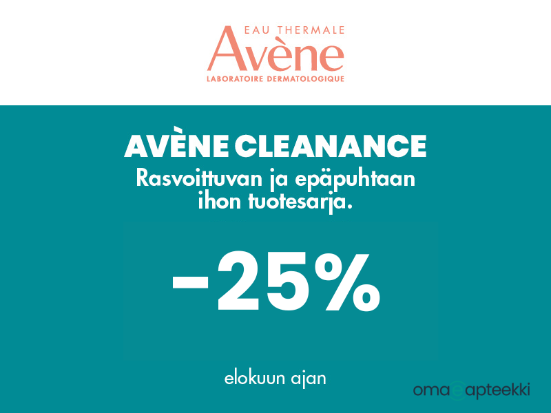 Nuori poika kenellä hieman näppyjä kasvoissa. Avene Cleanance epäpuhtaan ihon tuotteet -25%
