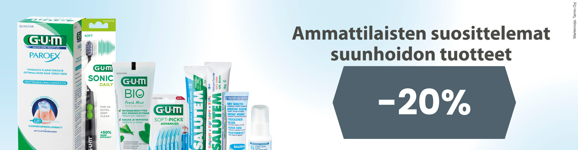 Gum- suunhoitotuotteet -20% syyskuun ajan