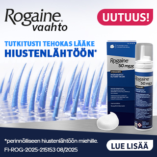 Rogaine - L&auml;&auml;ke perinn&ouml;lliseen hiustenl&auml;ht&ouml;&ouml;n