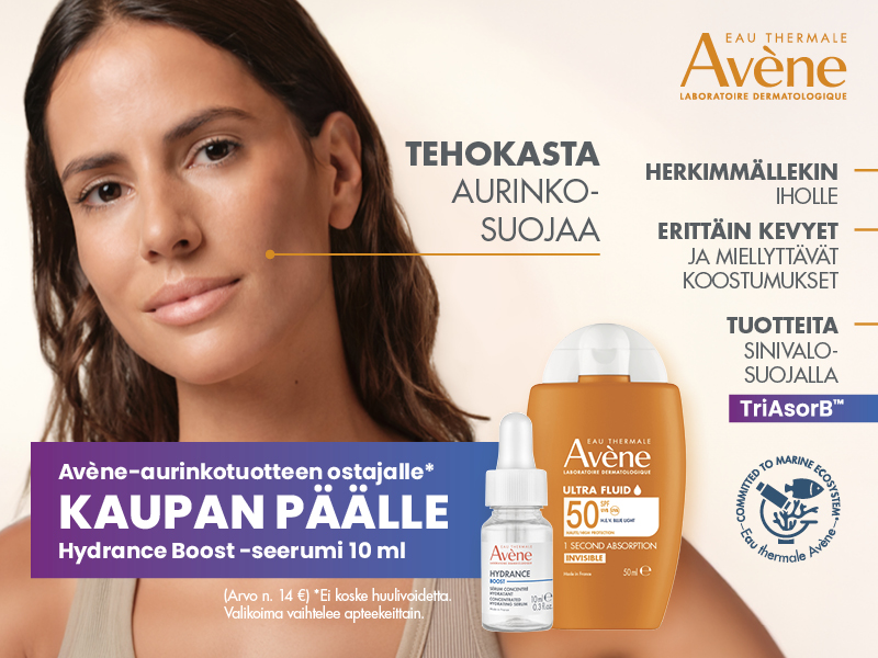 Avene sun tuotteen ostajalle 10ml Hydraboost seerumi kaupan päälle