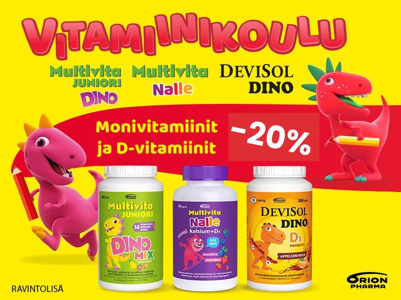 Lasten vitamiinit -20% elokuun ajan |OmaeApteekki