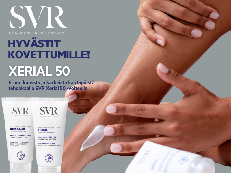 SVR Xerial jalkojenhoitotuotteet karistavat kovettumat hetkess&auml; jaloistasi