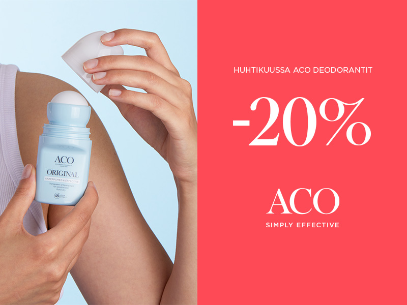 Pysy raikkaana. Aco deodorantit -20% huhtikuun ajan