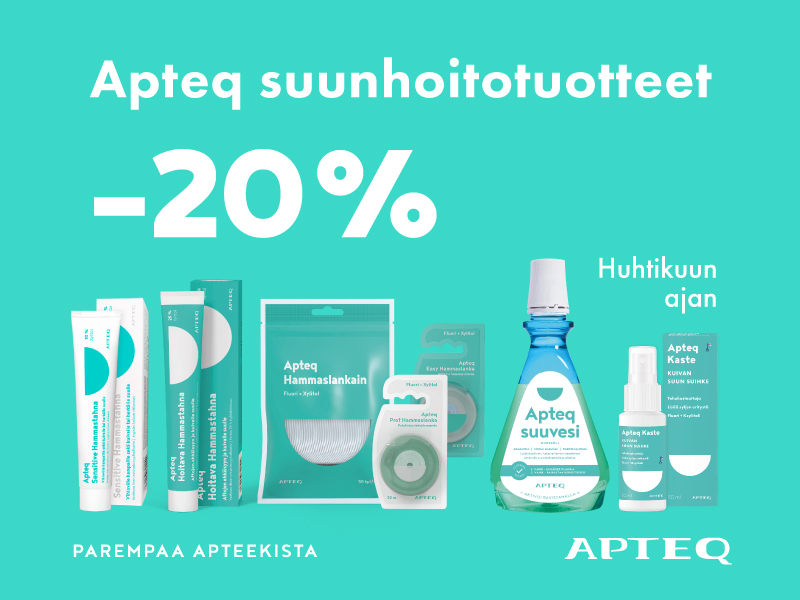 Apteq suunhoitotuotteet -20% huhtikuun ajan