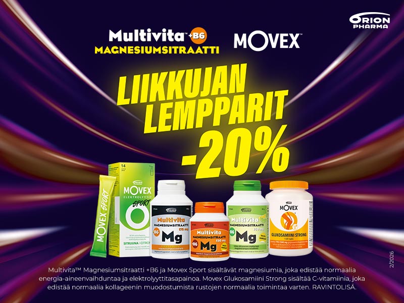 Liikkujan tuotteet -20%