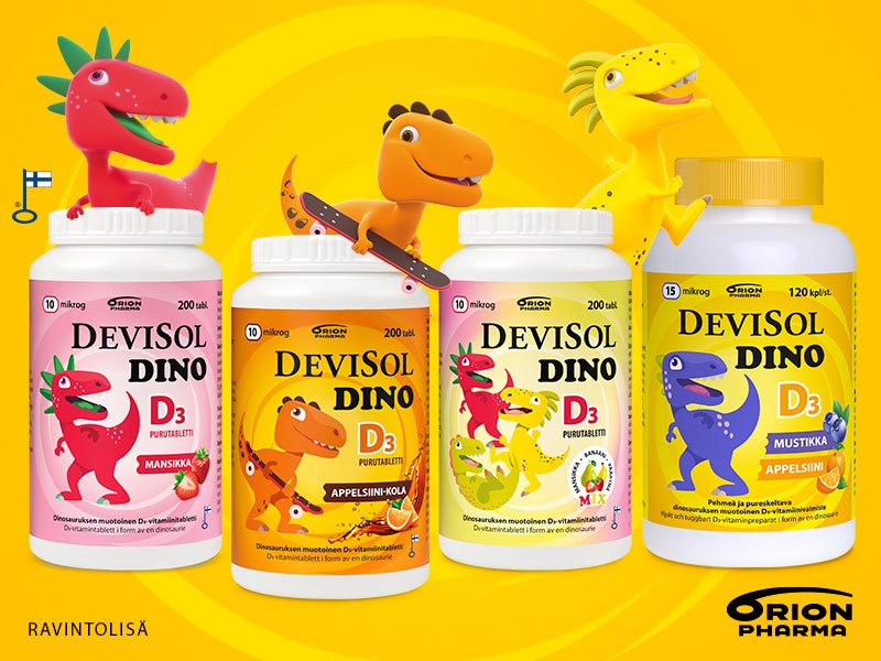 Dinosaurushahmoja Devisol Dino purkkien kanssa leikkim&auml;ss&auml;