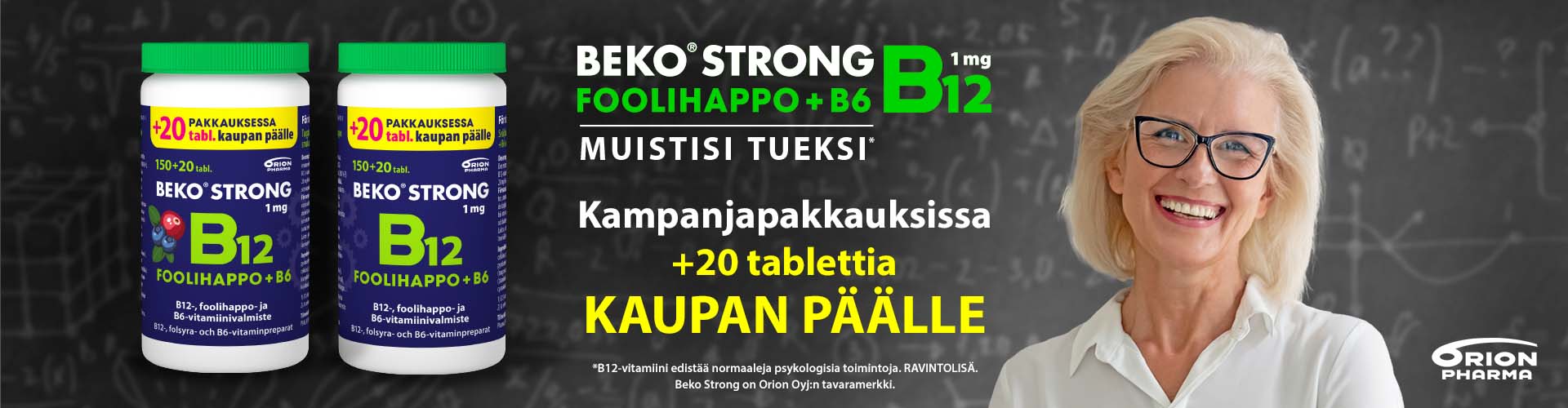 Beko Strong B12 + foolihappo + B6 kampanjapakkaus 170tbl