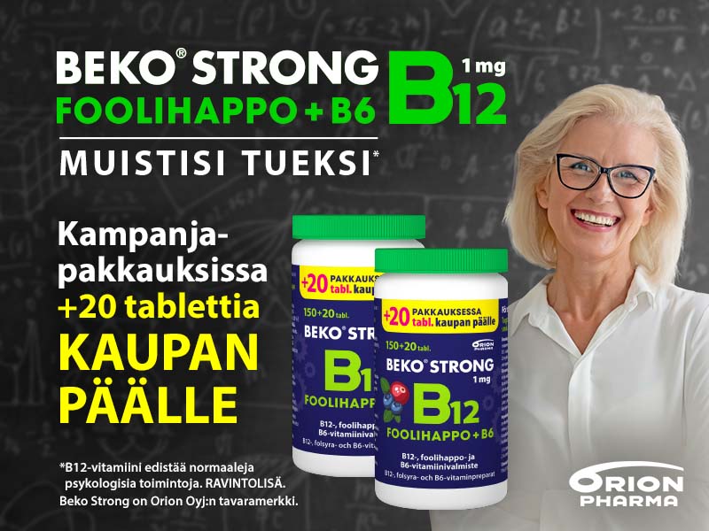 Beko Strong B12 + foolihappo + B6 kampanjapakkaus 170tbl