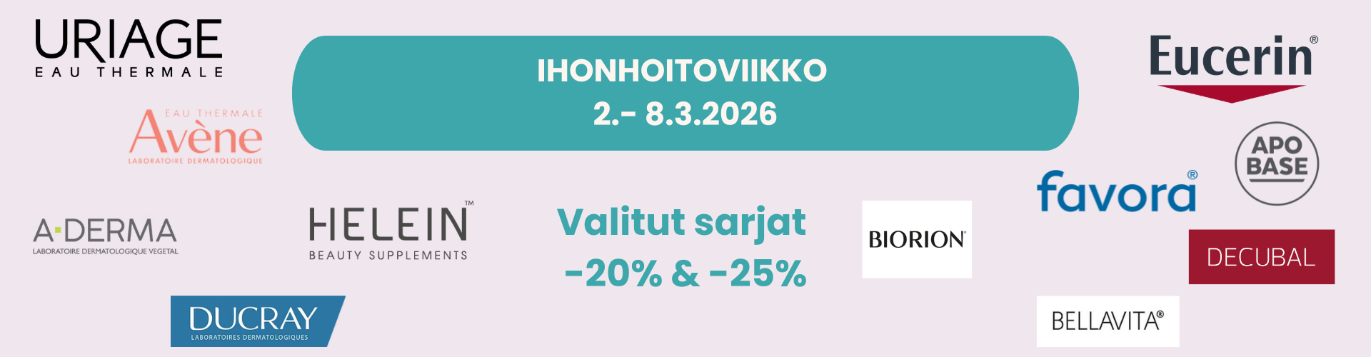 Ihonhoitoviikko 2. - 8.3.2026. Kosmetiikkaa -25%