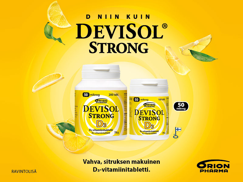 Devisol 50 mikrogrammaa, vahva sitruksen makuinen D-vitamiini
