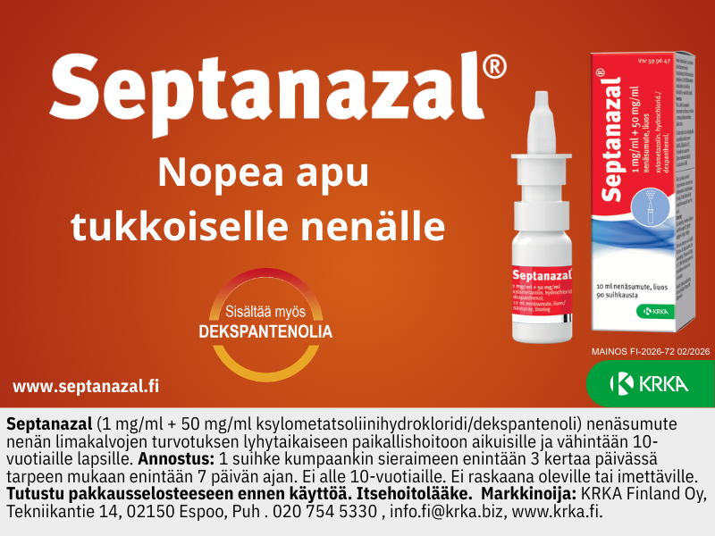 Septanazal nenäsuihke, tukkoisen nenän apu