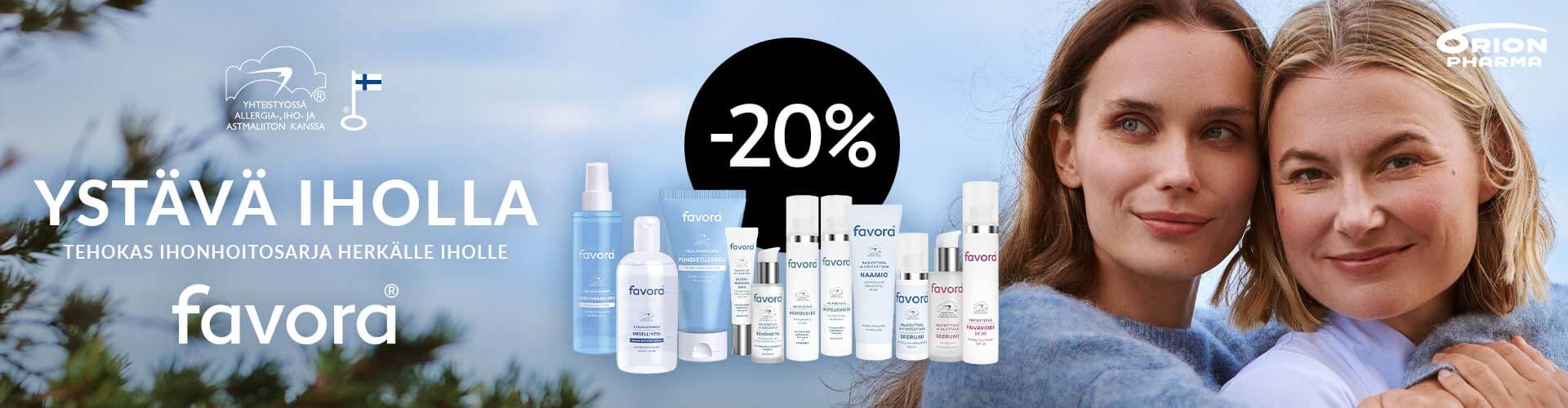 Kaikki Favora ihonhoitotuotteet -20% |Omaeapteekki