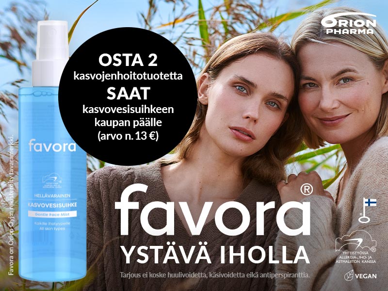 Osta 2 Favora tuotetta ja saat kasvoveden kaupan päälle