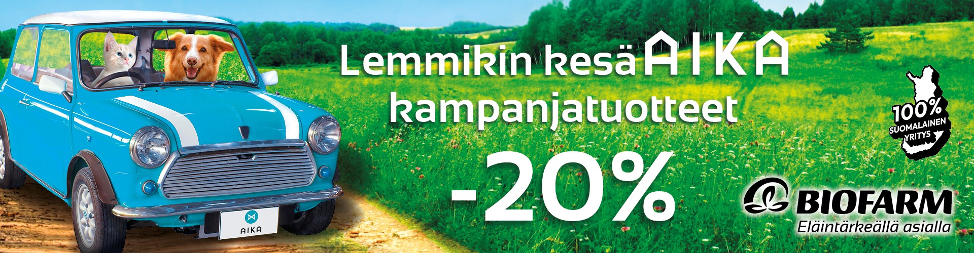 Lemmikkien kesän kampanjatuotteet. Aika- tuotteet -20%