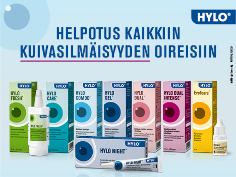 Hylo- helpotus kaikkiin kuivien silmien oireisiin