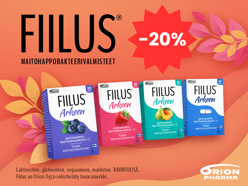 Fiilus maitohappobakteerit antavat suojaa syksyyn. Lokakuun ajan -20%