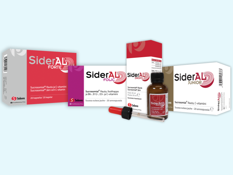 Sideral- rauta auttaa nostamaan ferritiini&auml;